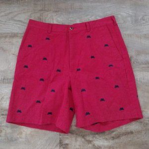 Jos. A. Bank‎ men's red crab print preppy cotton twill shorts 9" Inseam Sz 36